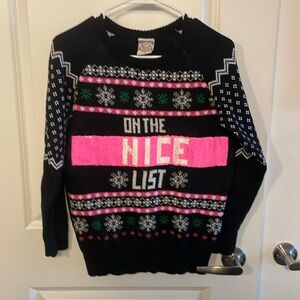Naughty/Nice fun holiday / christmas sweater